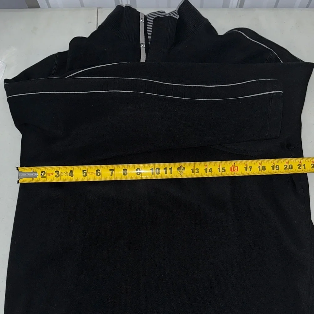Hugo Boss Black Button-Up Sweater with Striped Collar